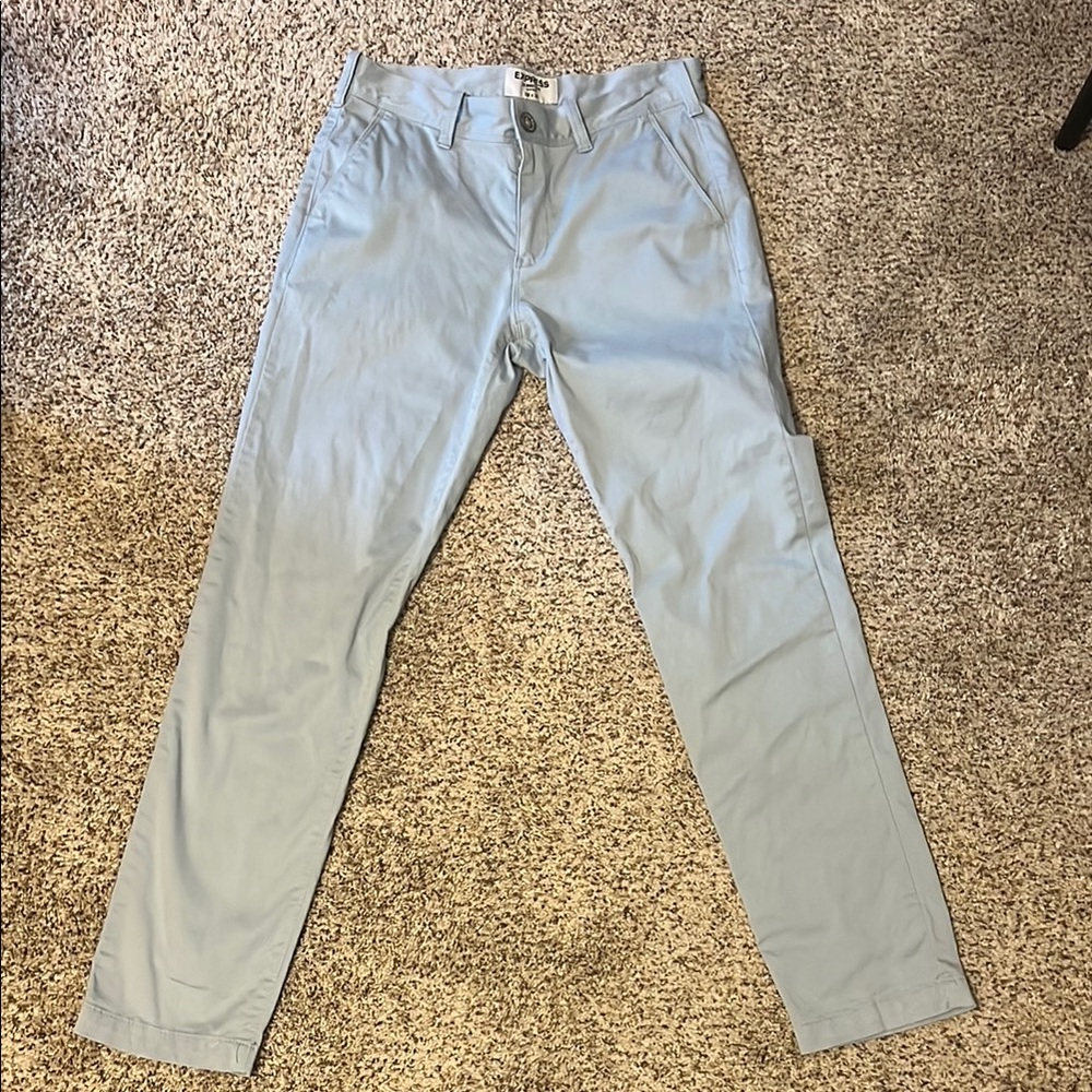 Express Men's Skinny Light Blue Chinos. Size 28x30